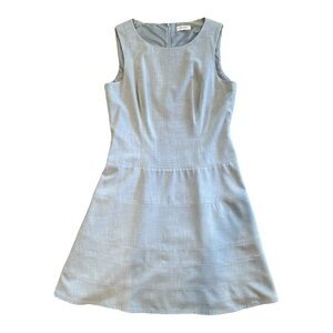 Calvin Klein Light Blue Linen Sleeveless A-Line Dress Size 12